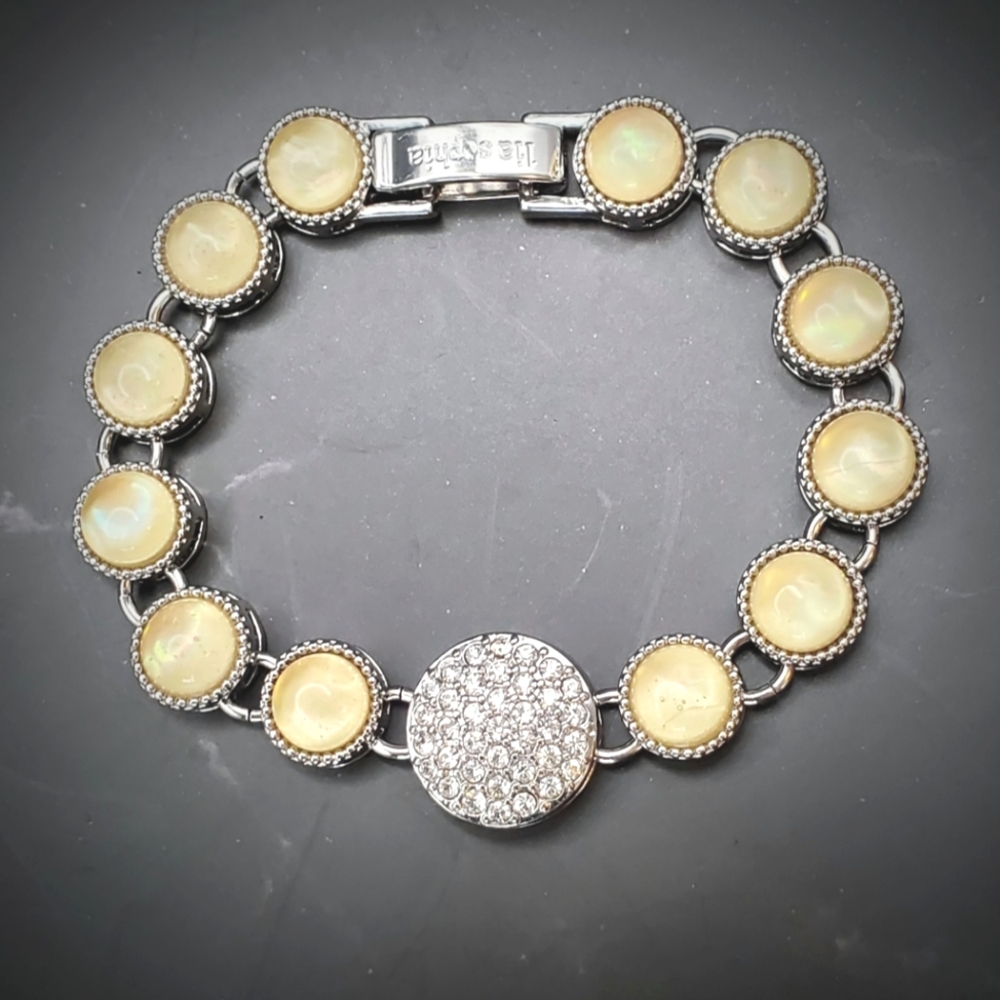 Lia Sophia Bay Breeze Rhinestone And Iridescent Cabochon Stones Bracelet